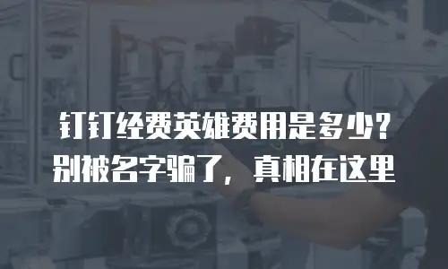 钉钉经费英雄费用是多少？别被名字骗了，真相在这里