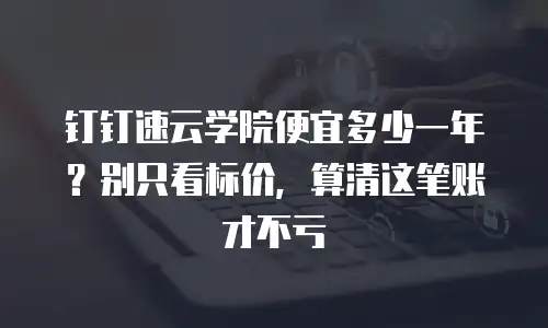 钉钉速云学院便宜多少一年？别只看标价，算清这笔账才不亏