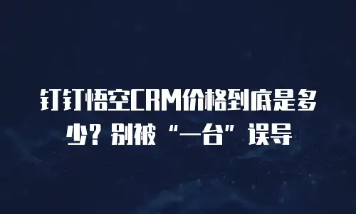 钉钉悟空CRM价格到底是多少？别被“一台”误导