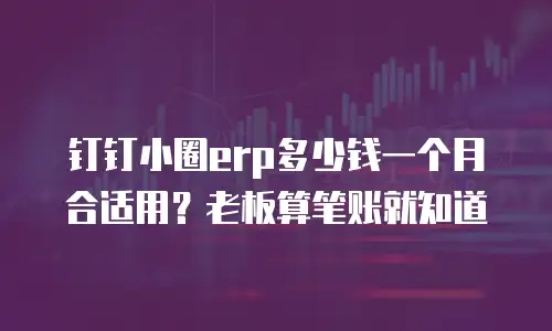 钉钉小圈erp多少钱一个月合适用？老板算笔账就知道