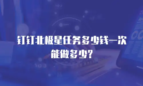 钉钉北极星任务多少钱一次能做多少？