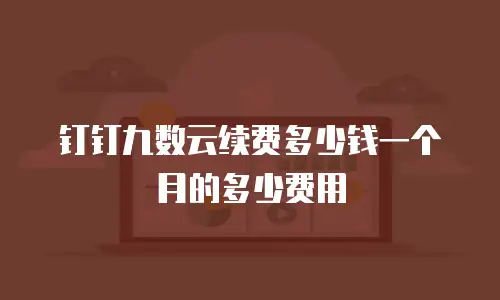 钉钉九数云续费多少钱一个月的多少费用