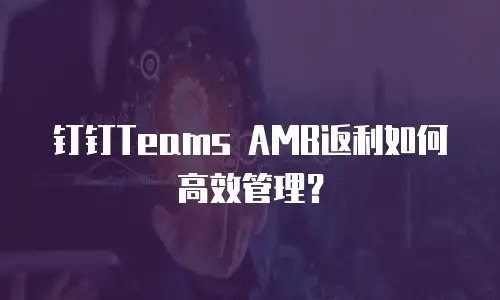 钉钉Teams AMB返利如何高效管理？