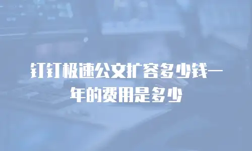 钉钉极速公文扩容多少钱一年的费用是多少