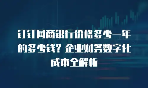 钉钉网商银行价格多少一年的多少钱？企业财务数字化成本全解析
