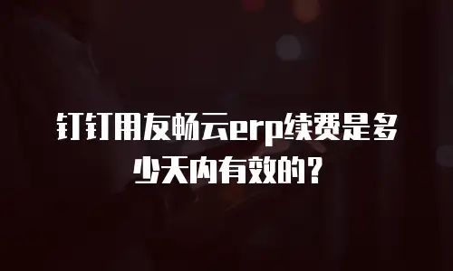 钉钉用友畅云erp续费是多少天内有效的？