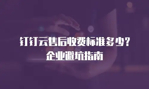 钉钉云售后收费标准多少？企业避坑指南