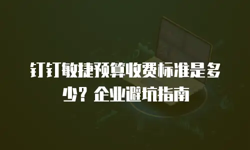 钉钉敏捷预算收费标准是多少？企业避坑指南