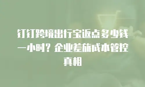 钉钉跨境出行宝返点多少钱一小时？企业差旅成本管控真相
