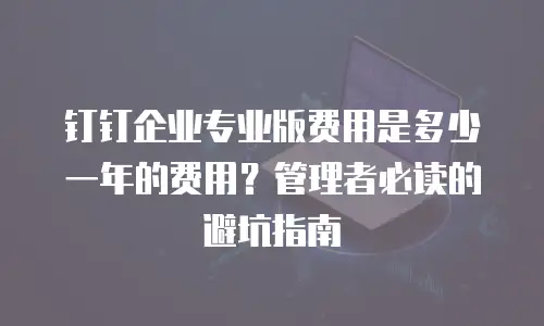 钉钉企业专业版费用是多少一年的费用？管理者必读的避坑指南