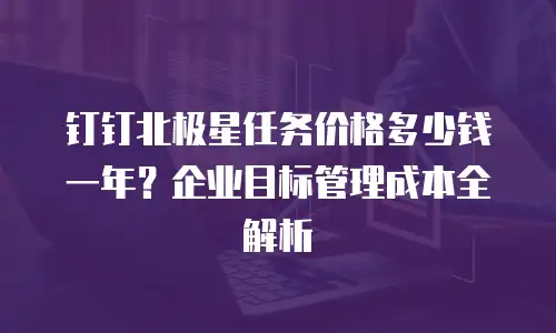 钉钉北极星任务价格多少钱一年？企业目标管理成本全解析