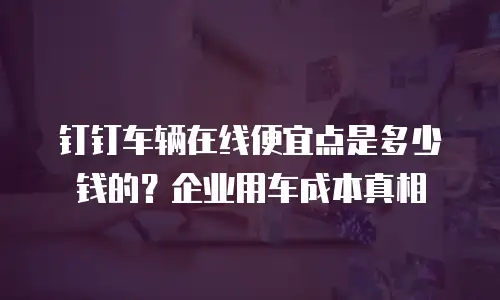 钉钉车辆在线便宜点是多少钱的？企业用车成本真相