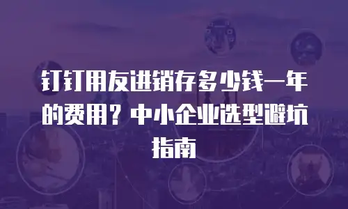 钉钉用友进销存多少钱一年的费用？中小企业选型避坑指南