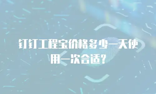 钉钉工程宝价格多少一天使用一次合适？
