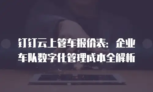 钉钉云上管车报价表：企业车队数字化管理成本全解析