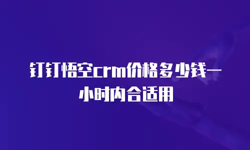 钉钉悟空crm价格多少钱一小时内合适用