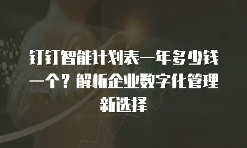 钉钉智能计划表一年多少钱一个？解析企业数字化管理新选择