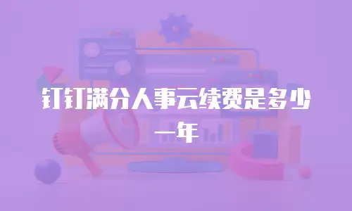 钉钉满分人事云续费是多少一年