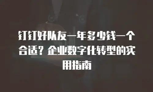 钉钉好队友一年多少钱一个合适？企业数字化转型的实用指南