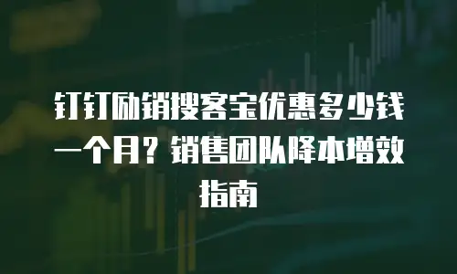 钉钉励销搜客宝优惠多少钱一个月？销售团队降本增效指南
