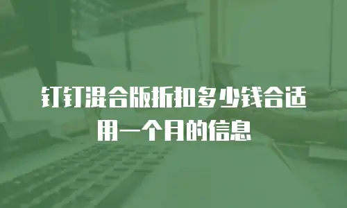 钉钉混合版折扣多少钱合适用一个月的信息