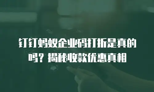 钉钉蚂蚁企业码打折是真的吗？揭秘收款优惠真相