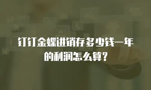 钉钉金蝶进销存多少钱一年的利润怎么算？