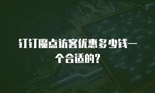 钉钉魔点访客优惠多少钱一个合适的？