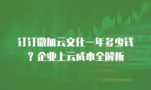 钉钉微加云文化一年多少钱？企业上云成本全解析