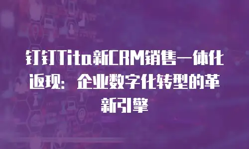 钉钉Tita新CRM销售一体化返现：企业数字化转型的革新引擎