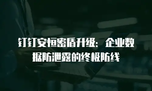 钉钉安恒密盾升级：企业数据防泄露的终极防线