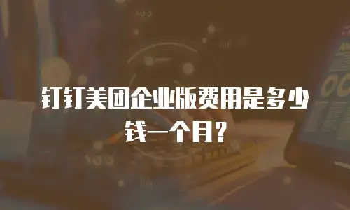 钉钉美团企业版费用是多少钱一个月？