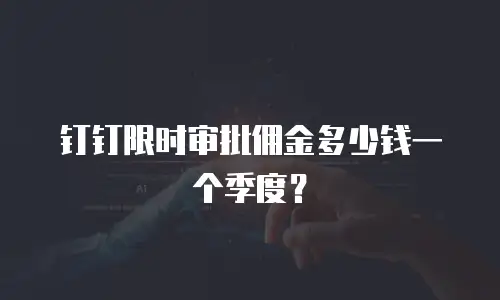 钉钉限时审批佣金多少钱一个季度？