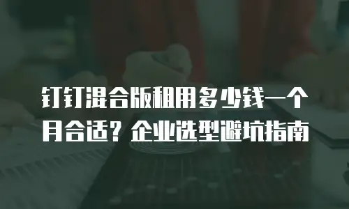 钉钉混合版租用多少钱一个月合适？企业选型避坑指南