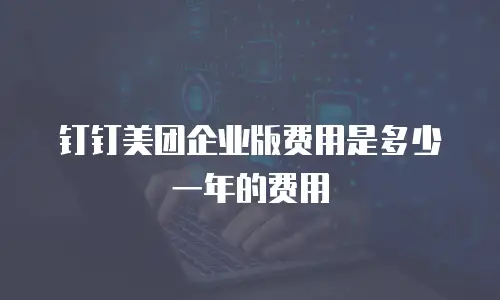 钉钉美团企业版费用是多少一年的费用