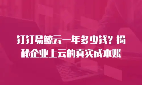 钉钉易鲸云一年多少钱？揭秘企业上云的真实成本账