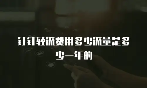 钉钉轻流费用多少流量是多少一年的