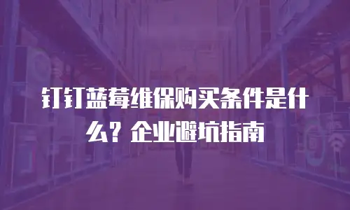钉钉蓝莓维保购买条件是什么？企业避坑指南