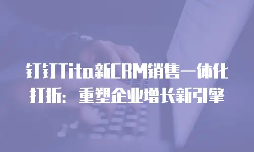 钉钉Tita新CRM销售一体化打折：重塑企业增长新引擎