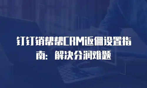钉钉销帮帮CRM返佣设置指南：解决分润难题