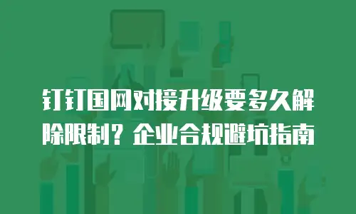 钉钉国网对接升级要多久解除限制？企业合规避坑指南