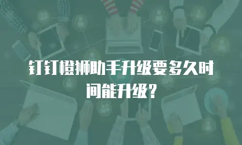 钉钉橙狮助手升级要多久时间能升级？