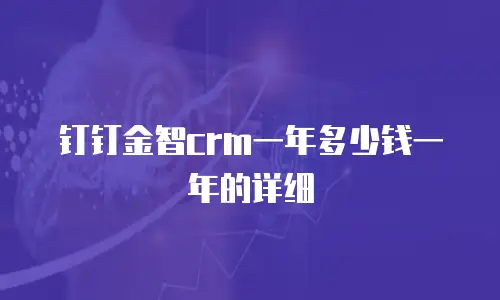 钉钉金智crm一年多少钱一年的详细