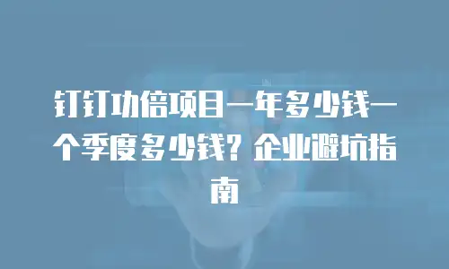 钉钉功倍项目一年多少钱一个季度多少钱？企业避坑指南