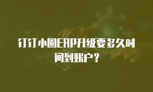 钉钉小圈ERP升级要多久时间到账户？