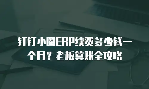 钉钉小圈ERP续费多少钱一个月？老板算账全攻略
