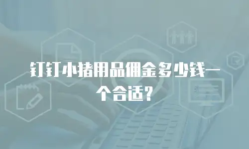 钉钉小猪用品佣金多少钱一个合适？