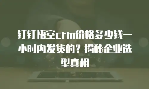 钉钉悟空crm价格多少钱一小时内发货的？揭秘企业选型真相