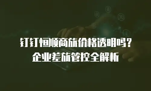钉钉恒顺商旅价格透明吗？企业差旅管控全解析