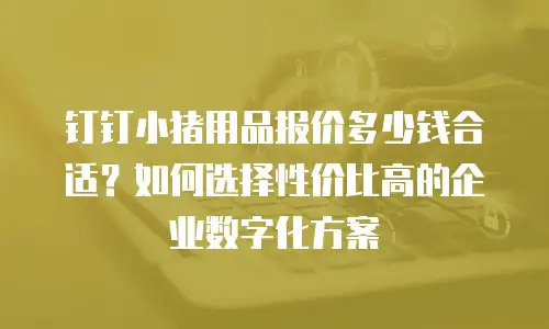 钉钉小猪用品报价多少钱合适？如何选择性价比高的企业数字化方案